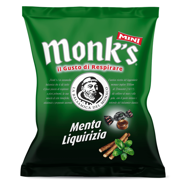 <p>Busta da 80 g Monk's balsamica mini menta e liquirizia</p>