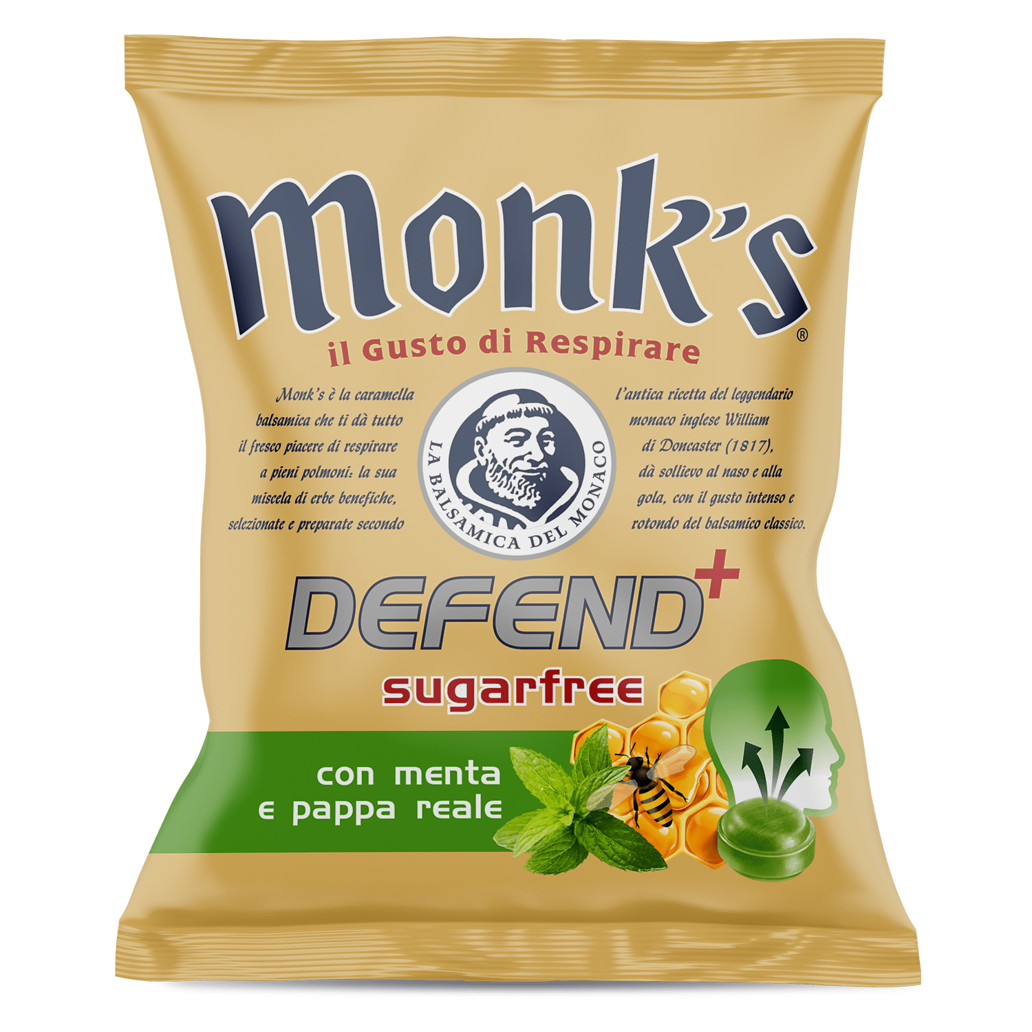 Busta da 46 g Monk's Defend+ menta e pappa reale